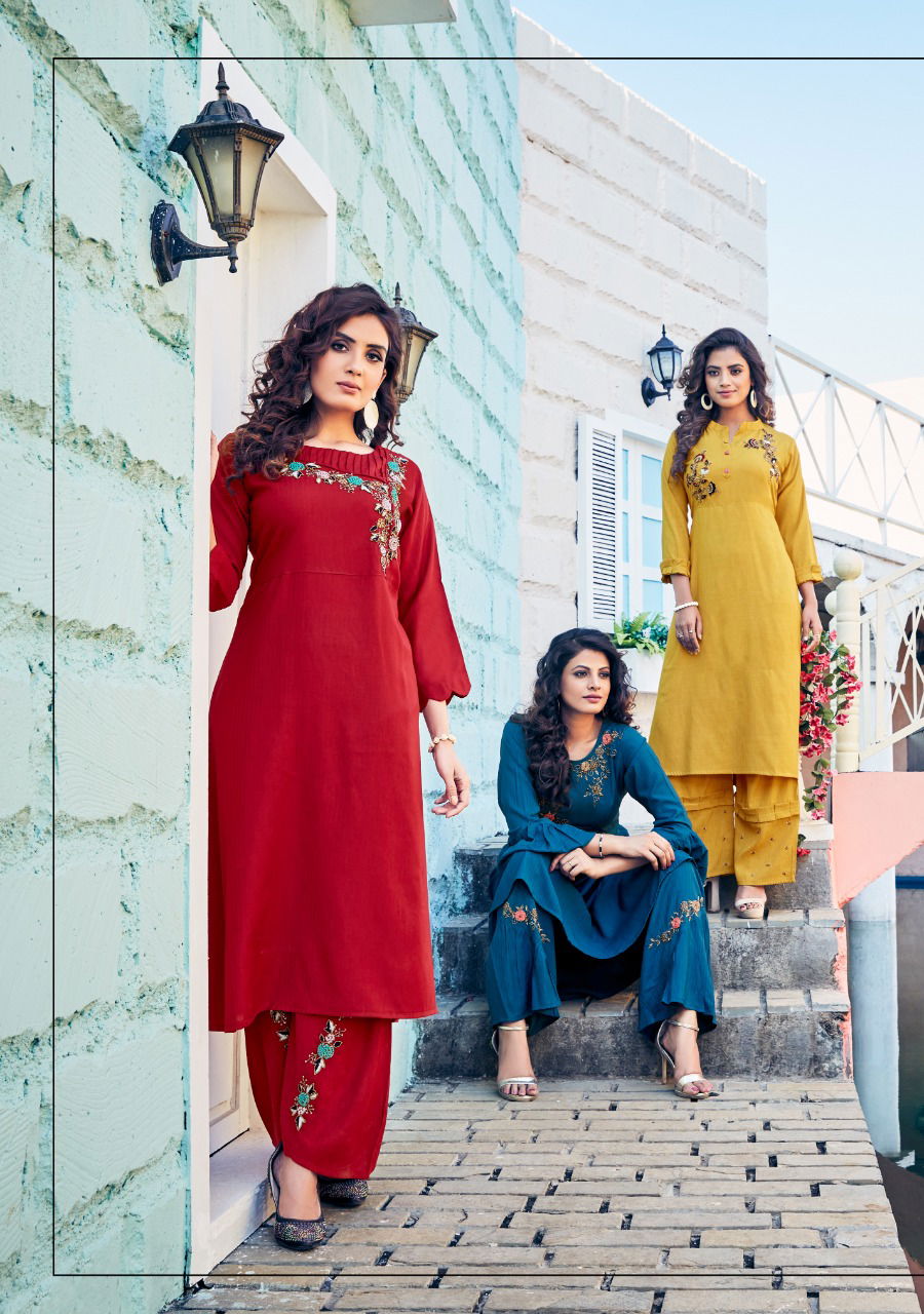 Parra Angelina 1 Stylish Festive Wear Fancy Kurti With Bottom Collection
